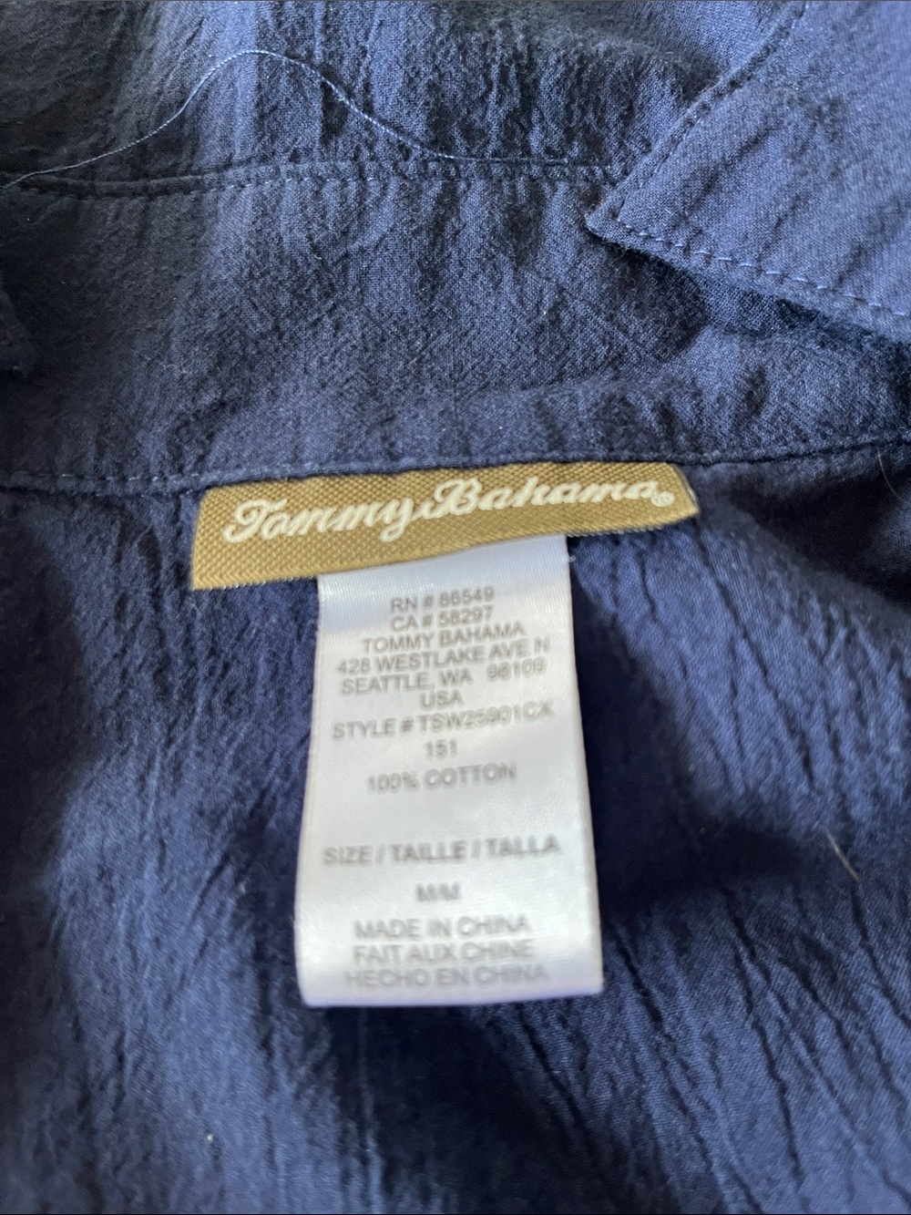 Tommy Bahama Navy Lightweight Button-Up Shirt Jacket - Picture 2 of 3